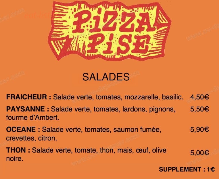 Pizza Pise — carte page 4