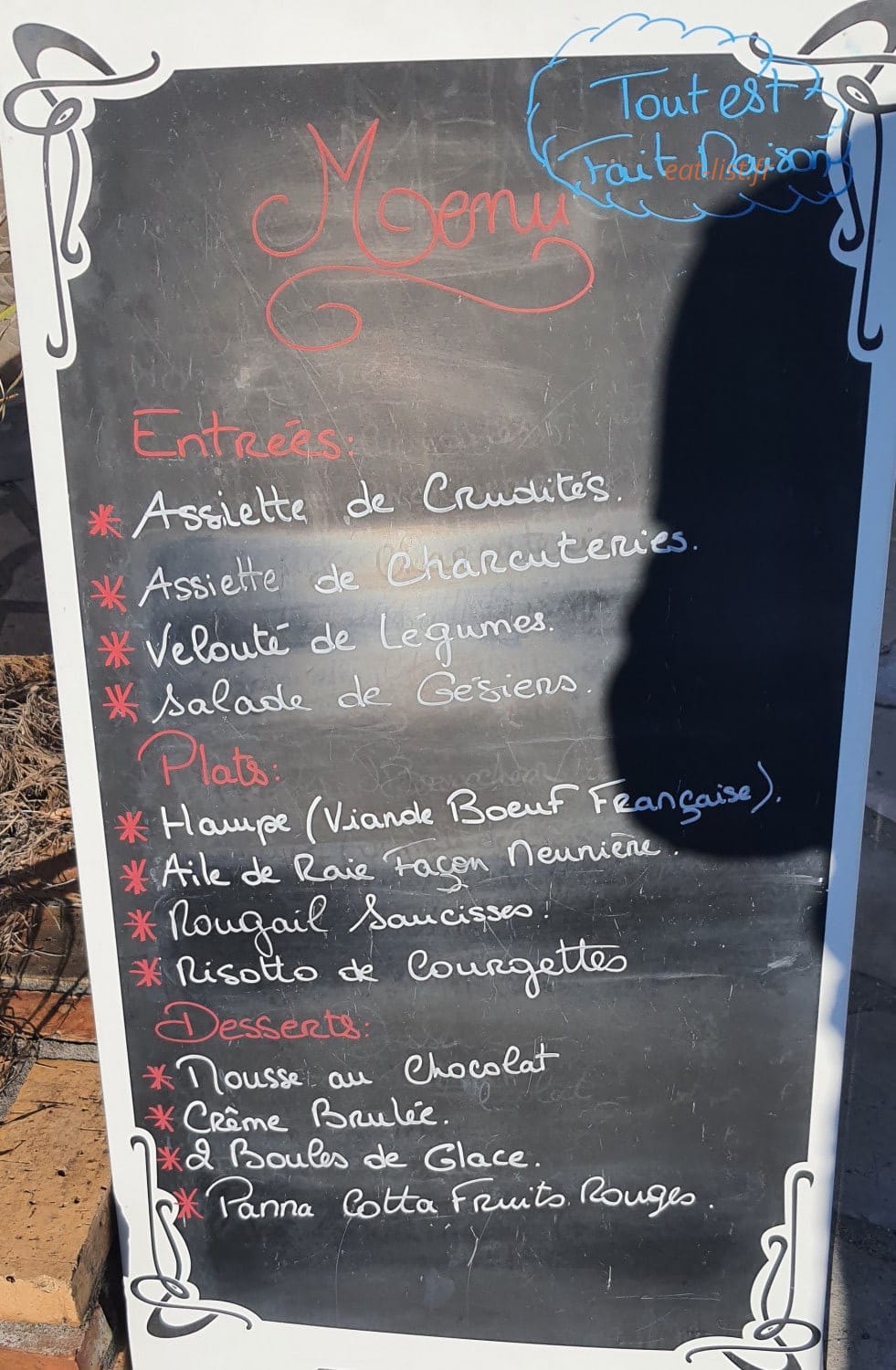 Chez Fanny — carte page 1