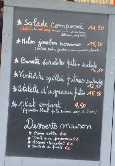 Le Cabanon — carte page 1