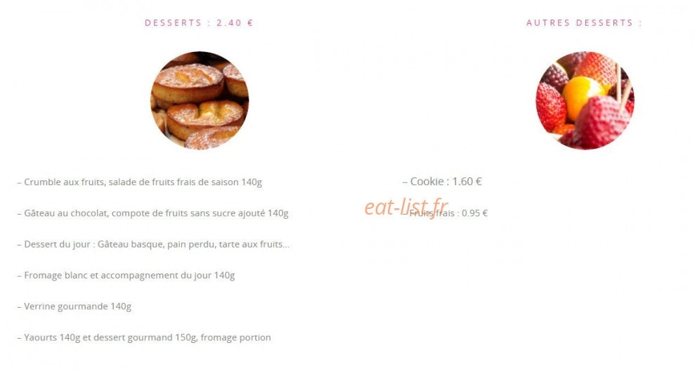 Au Goût du jour — carte page 4