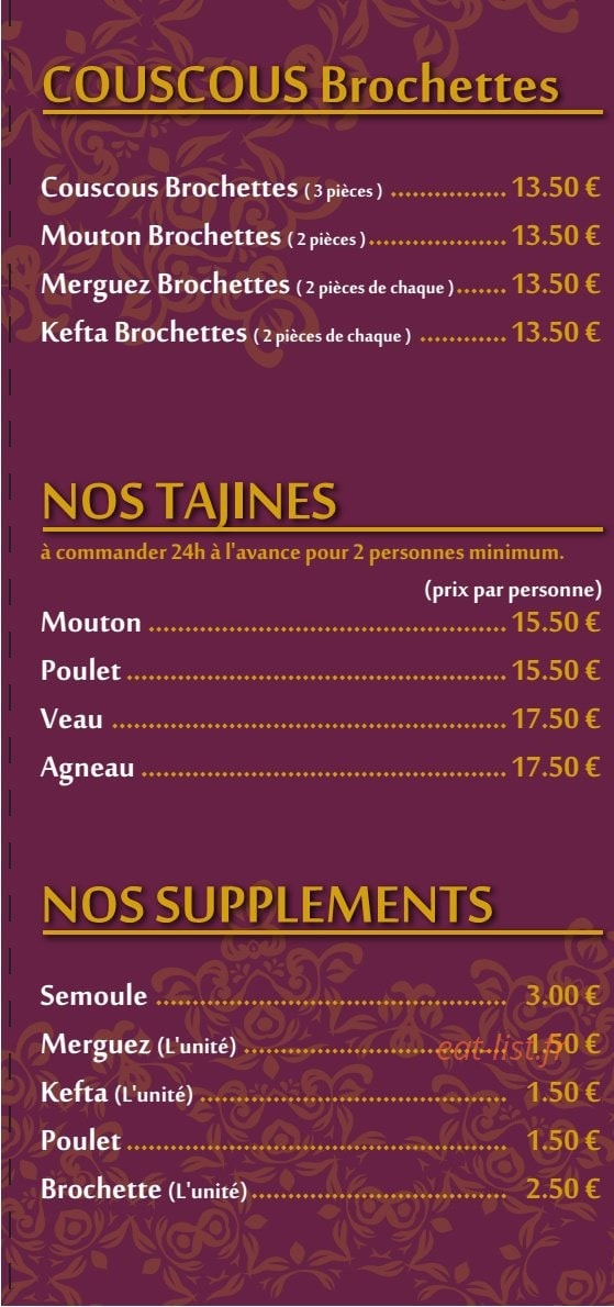 Aux Délices d'Epices — carte page 5
