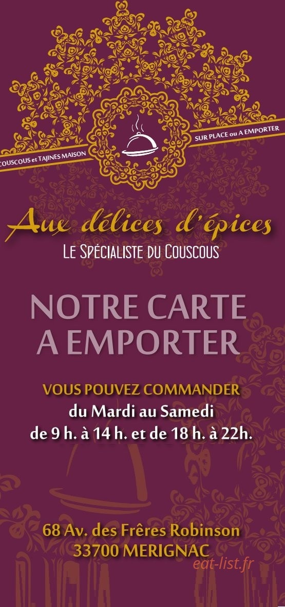 Aux Délices d'Epices — carte page 3