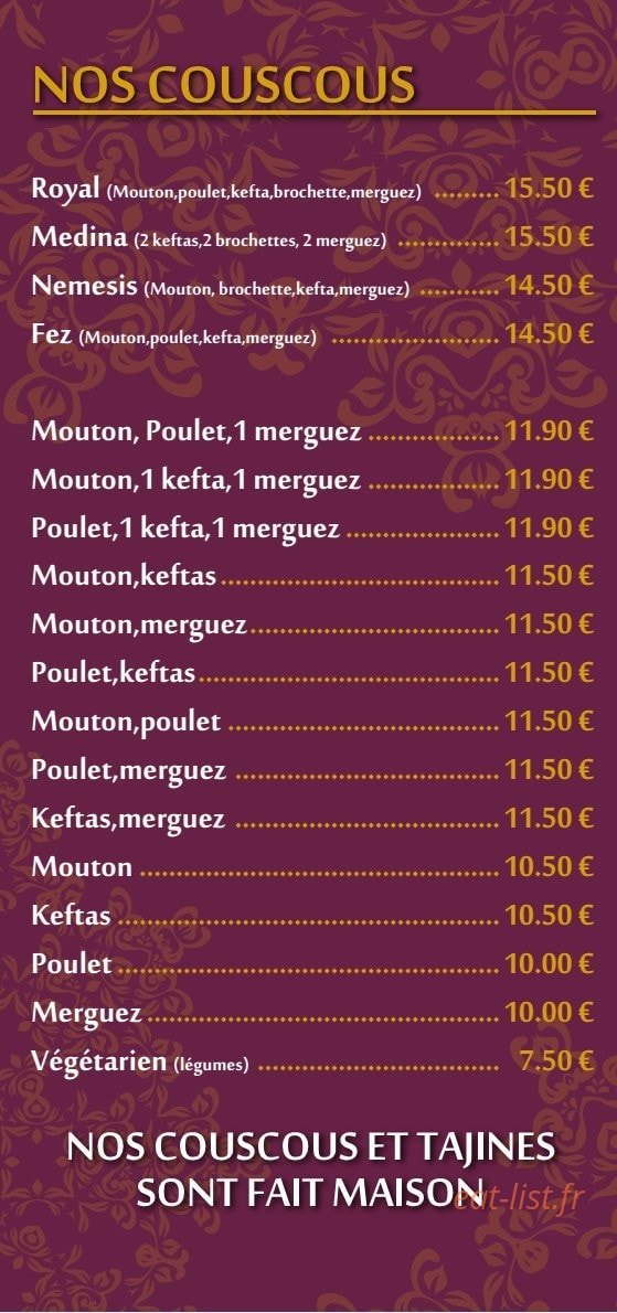 Aux Délices d'Epices — carte page 4