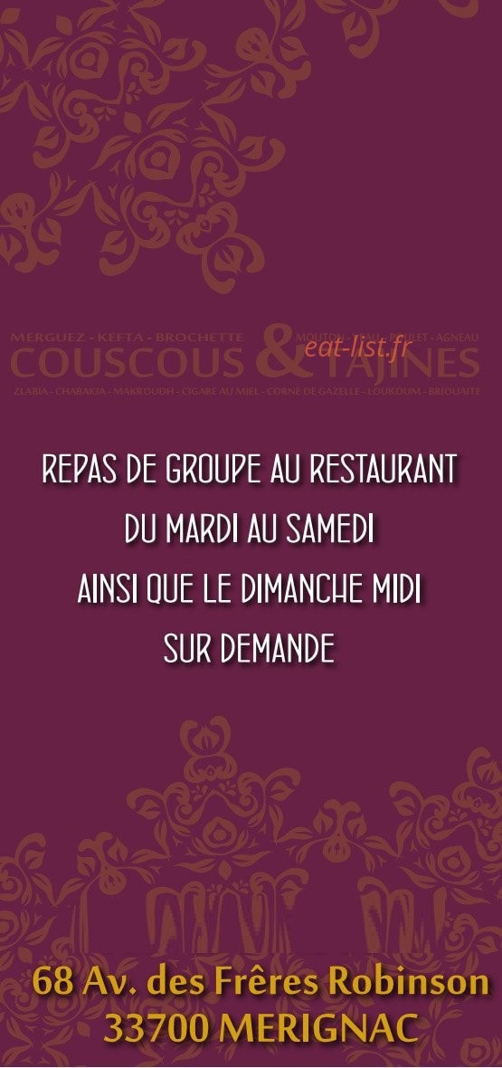 Aux Délices d'Epices — carte page 7