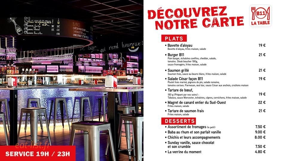 B11 La Bodega — carte page 1