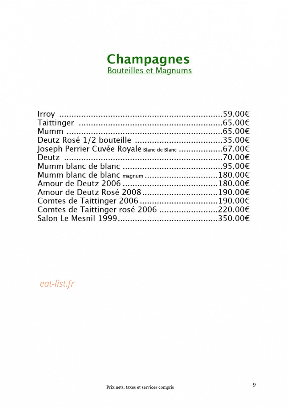 Bistrot Clos Montesquieu — carte page 11