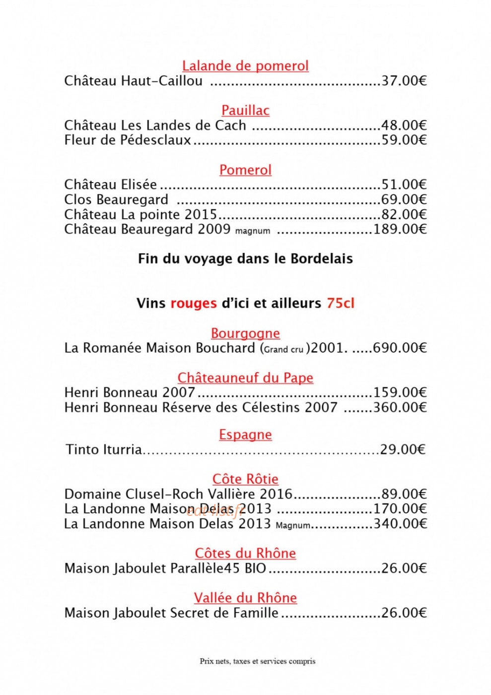 Bistrot Clos Montesquieu — carte page 6
