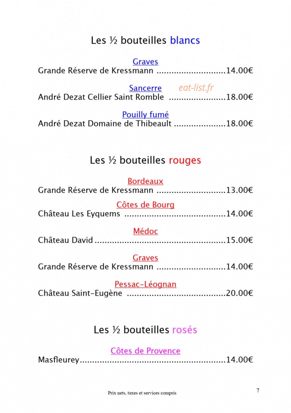 Bistrot Clos Montesquieu — carte page 9