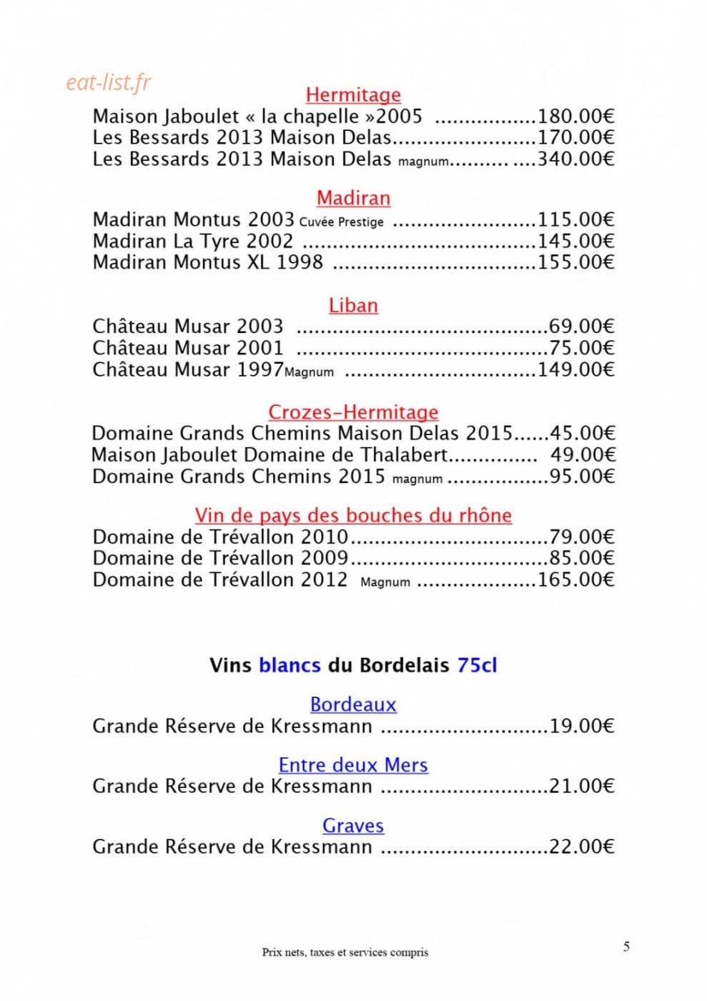 Bistrot Clos Montesquieu — carte page 7