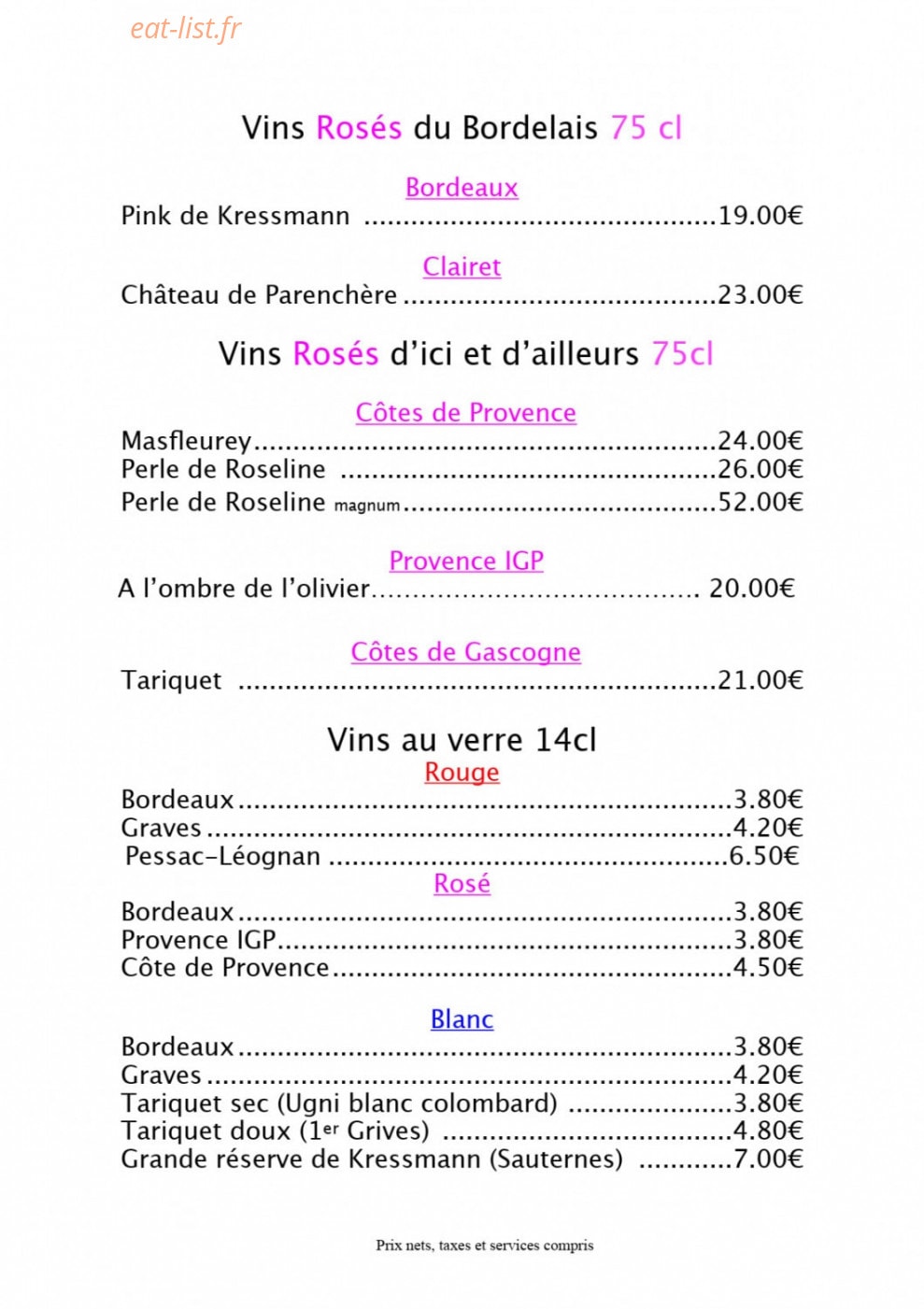 Bistrot Clos Montesquieu — carte page 10