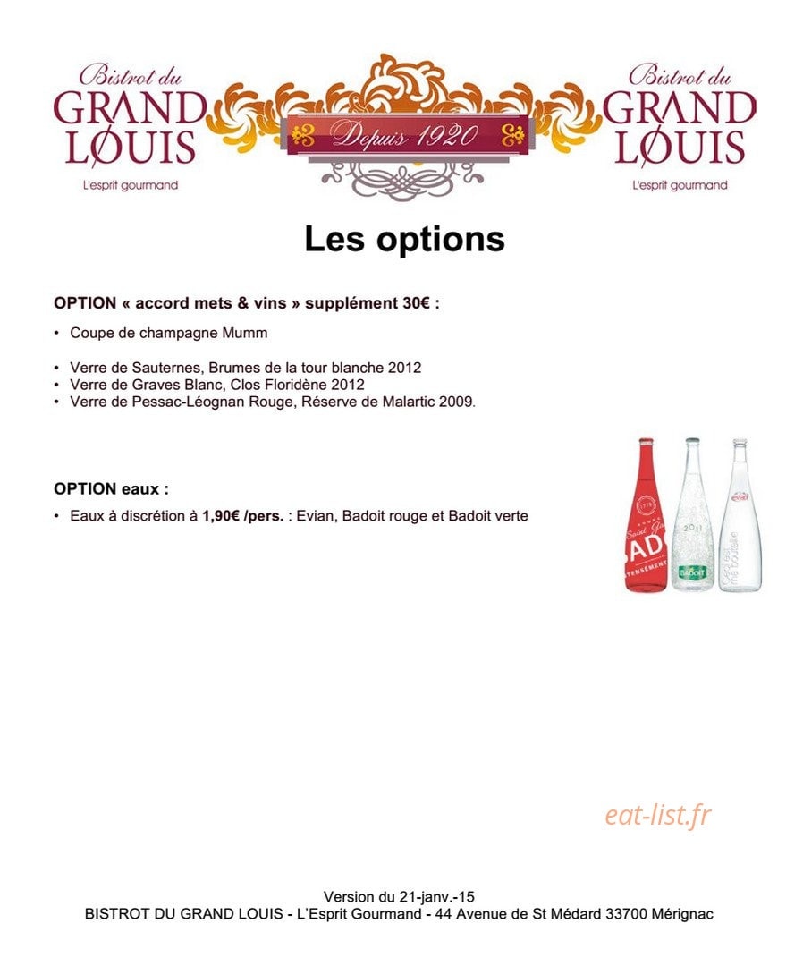 Bistrot du Grand Louis — carte page 12