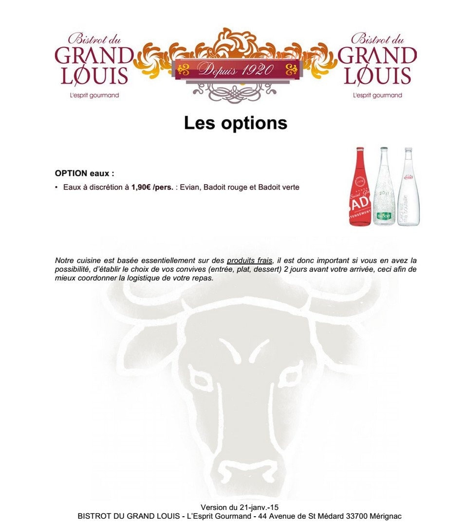 Bistrot du Grand Louis — carte page 10