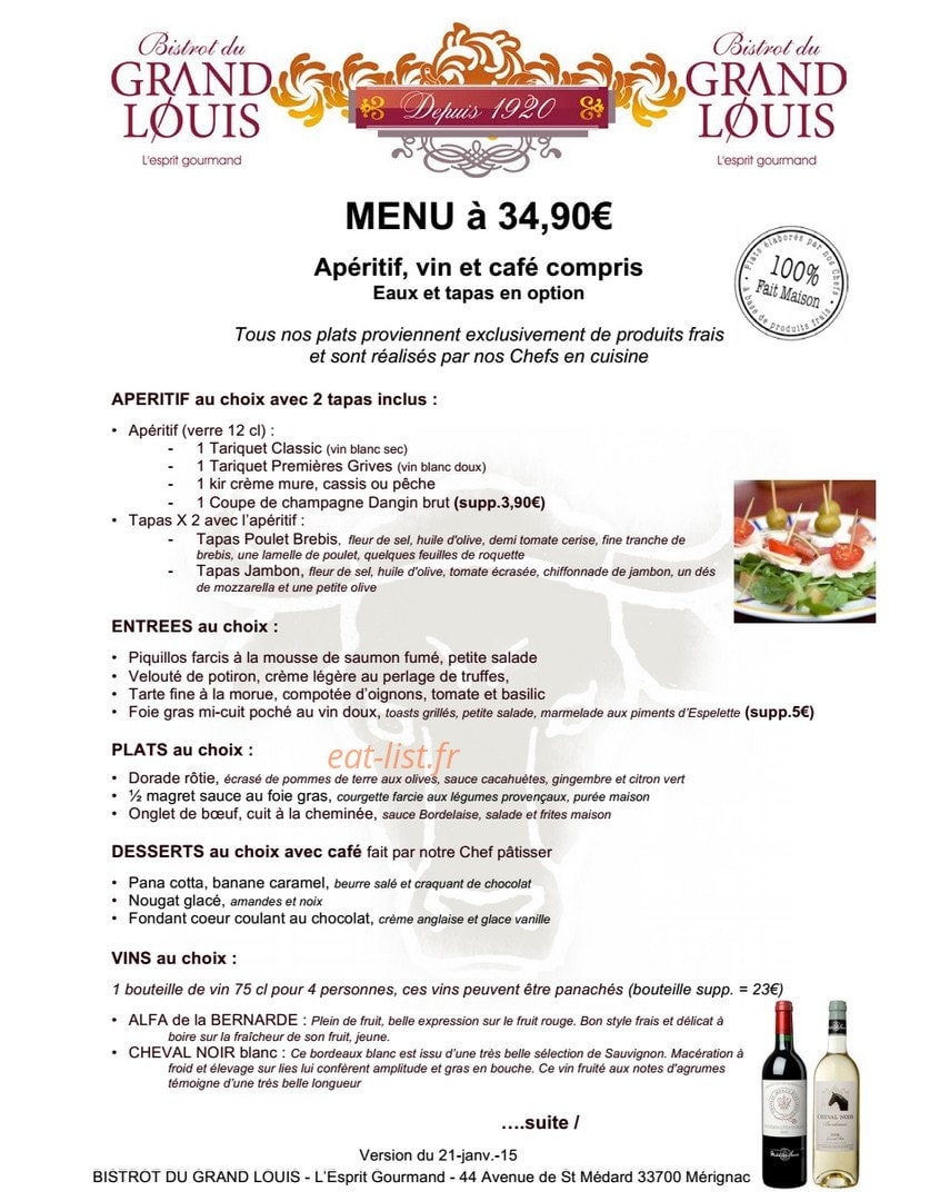 Bistrot du Grand Louis — carte page 9