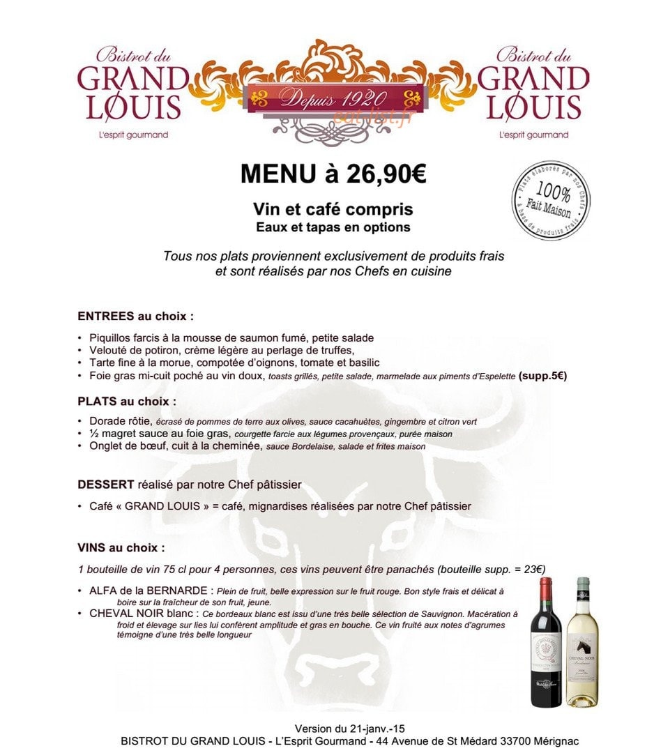 Bistrot du Grand Louis — carte page 7