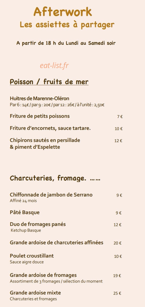 Brasserie Basile — carte page 4