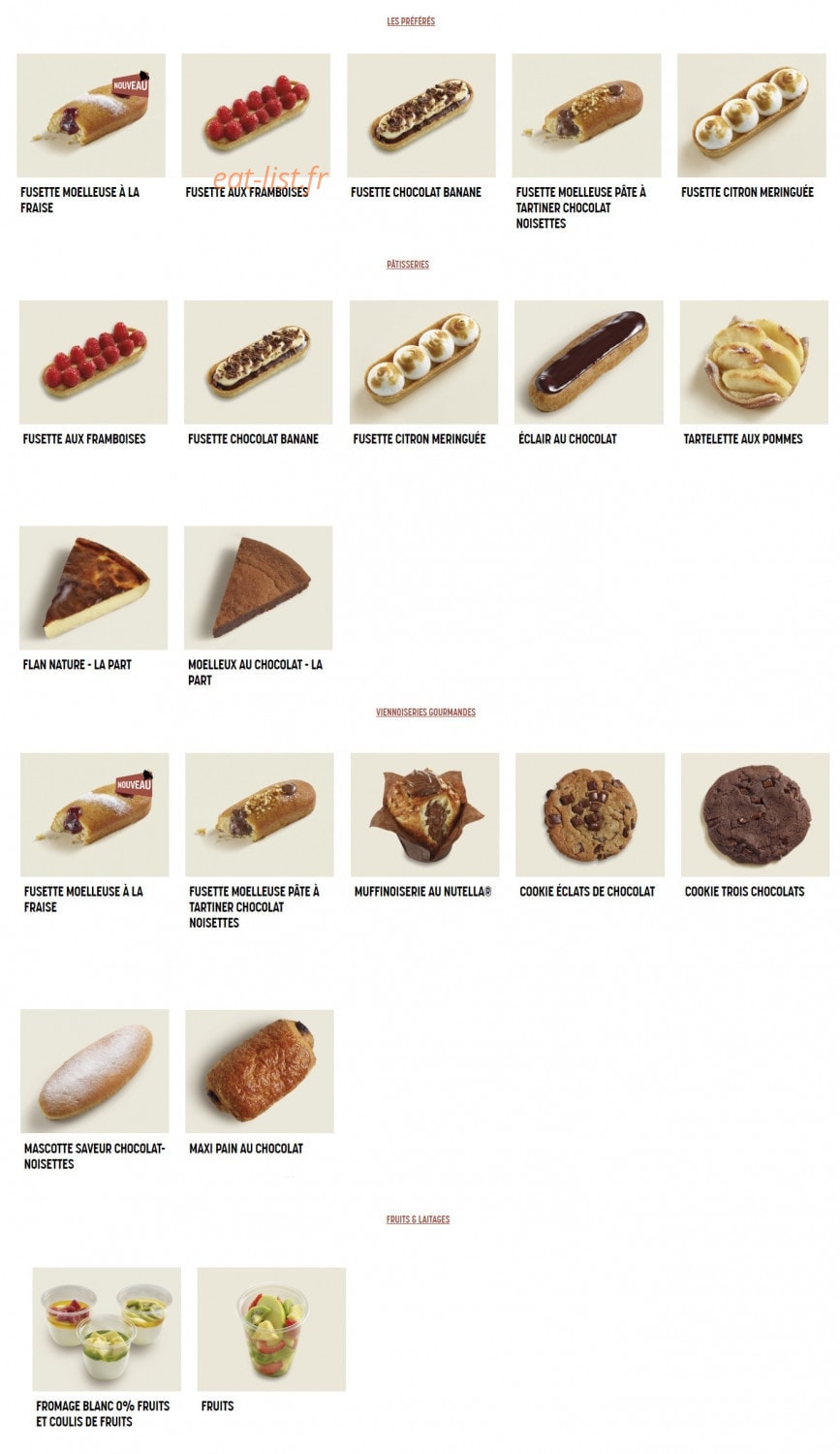 Brioche Dorée — carte page 4