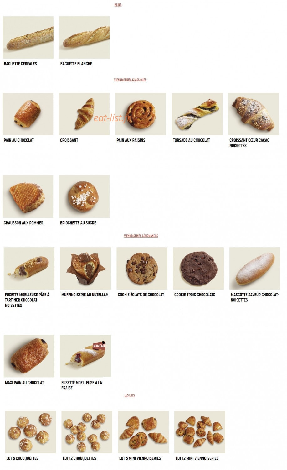 Brioche Dorée — carte page 5