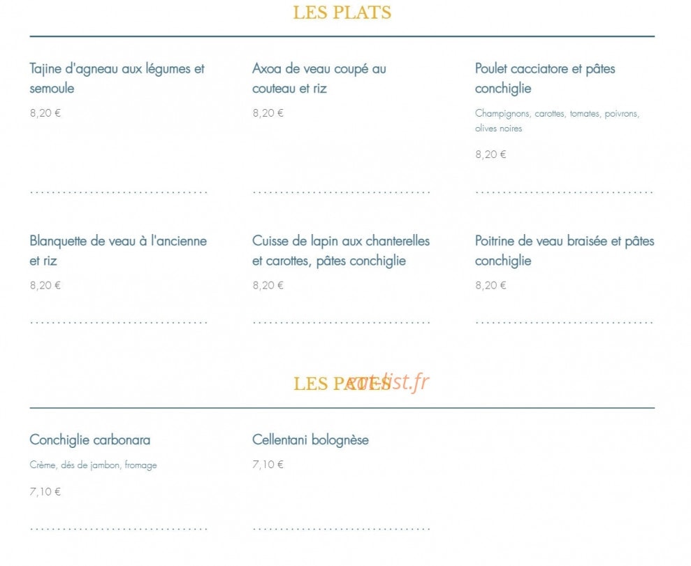 Chez Simone — carte page 4
