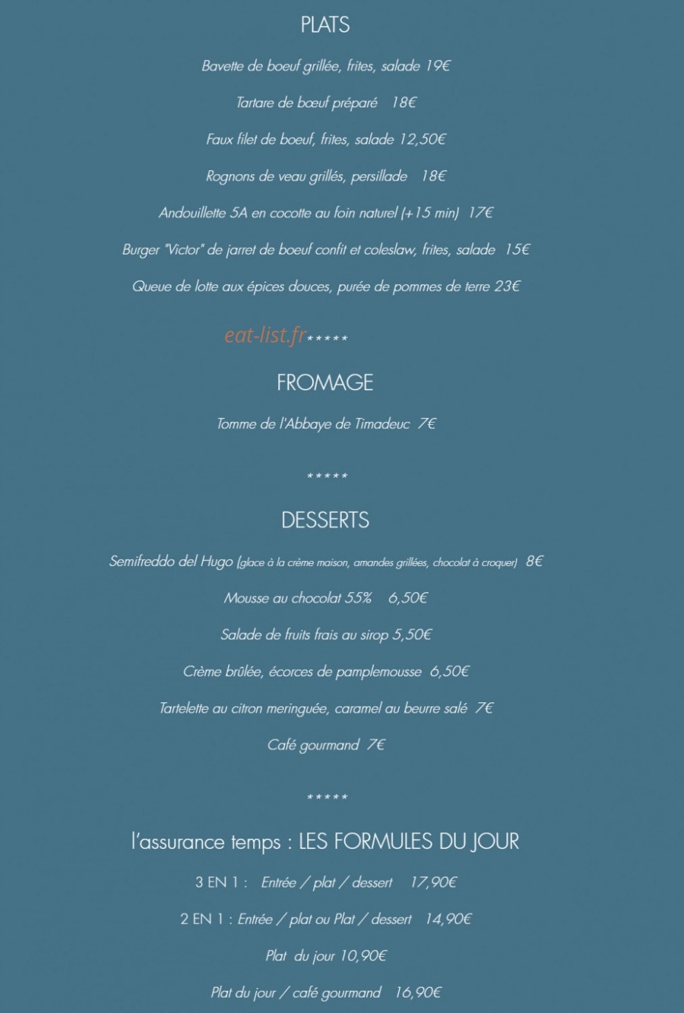 Chez Simone — carte page 2