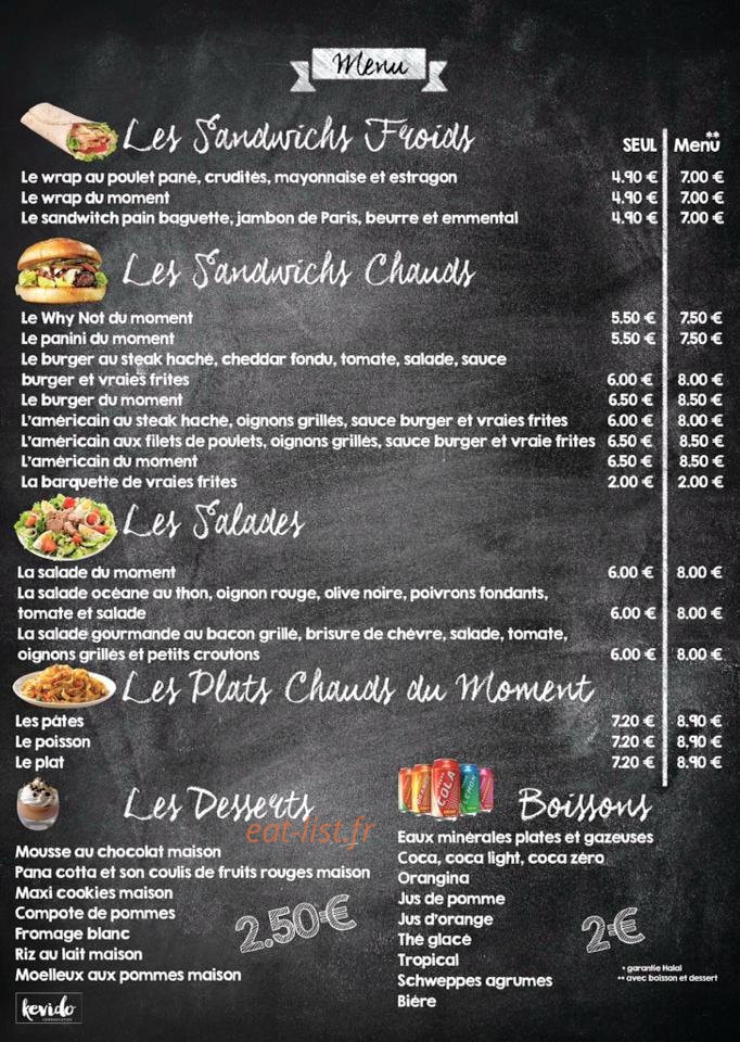 Eas'eat — carte page 1