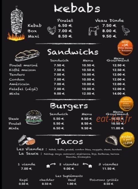 Eat Salad — carte page 1