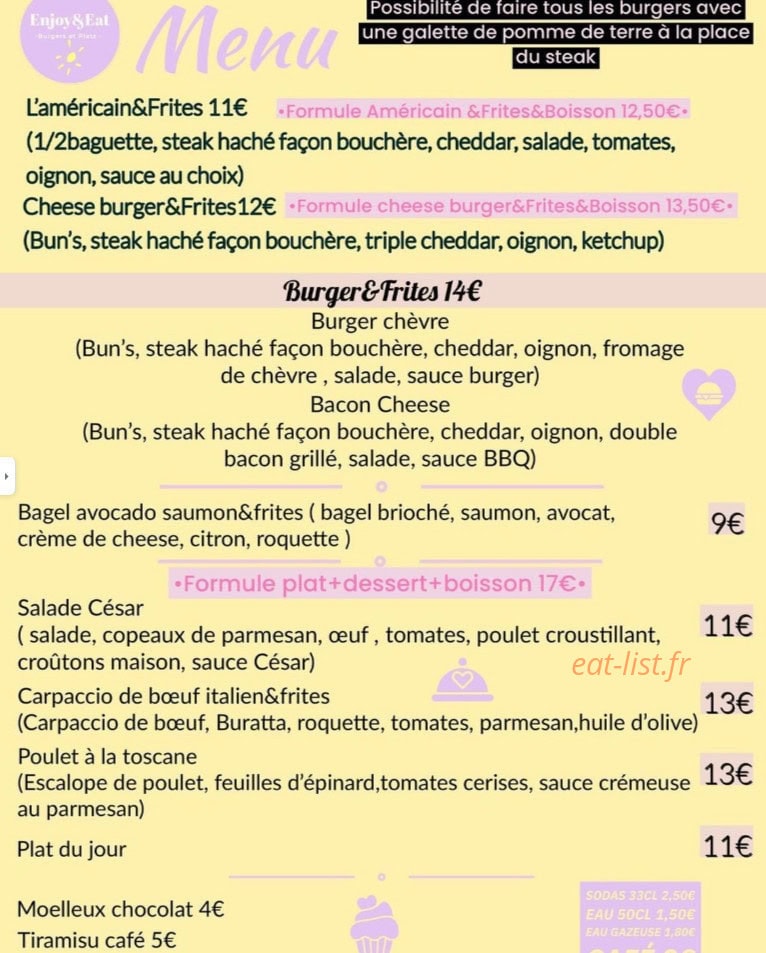 Enjoy&Eat — carte page 1