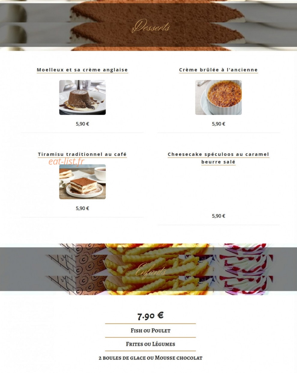 Éphémère Restaurant & Café — carte page 3