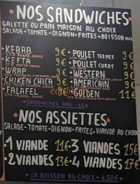 Golden Tacos — carte page 1