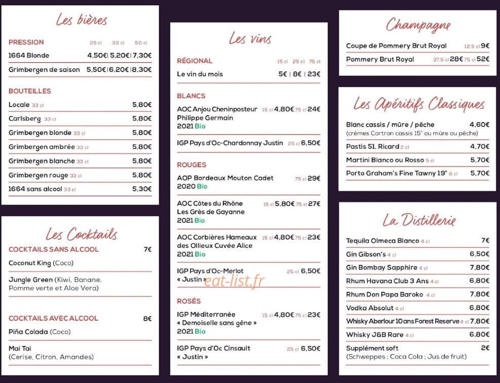 Grape Bar — carte page 3