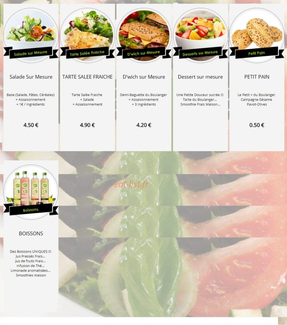 Green sur Mesure — carte page 2