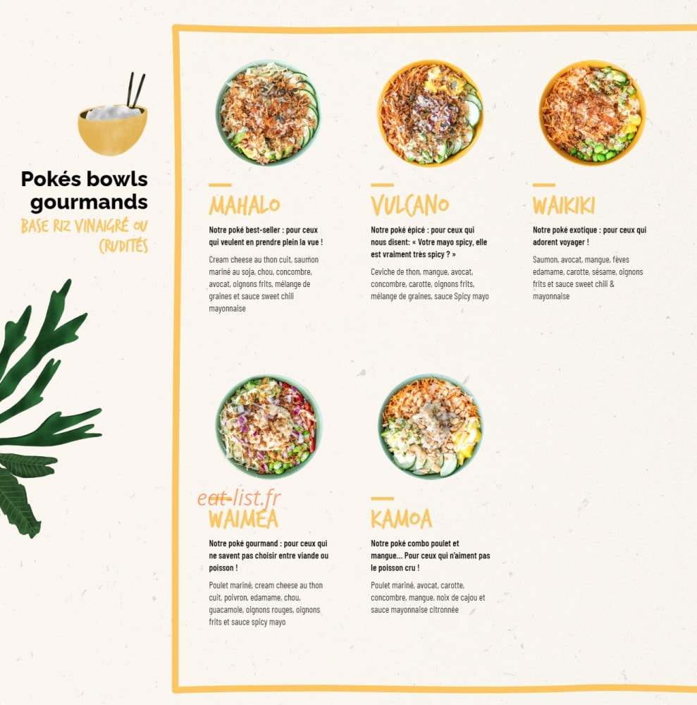 Heiko - Poké Bowls — carte page 1