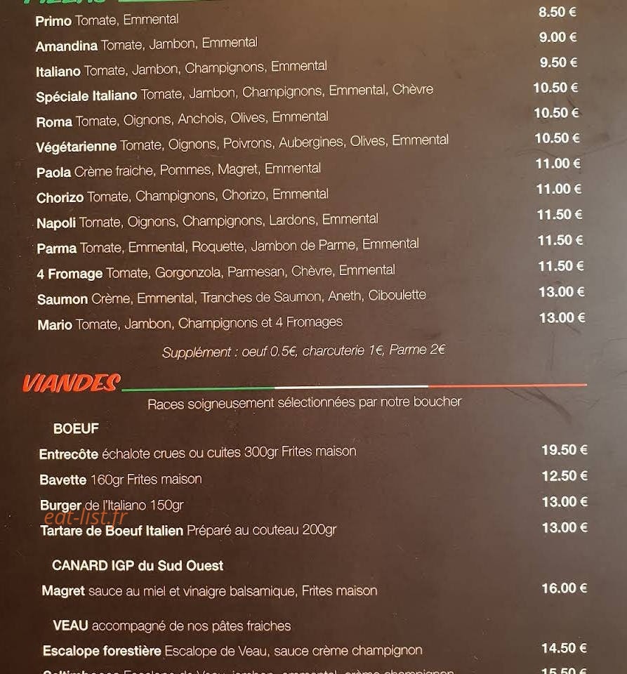 L'Italiano — carte page 2