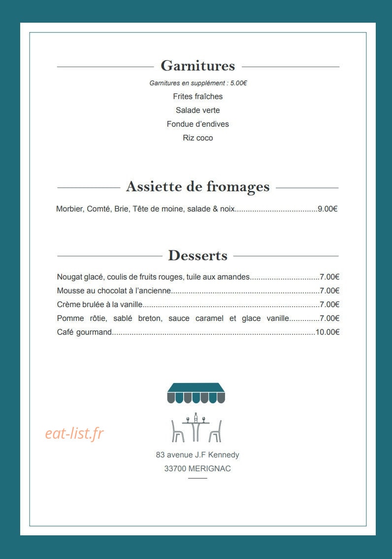 La Brasserie du M — carte page 2