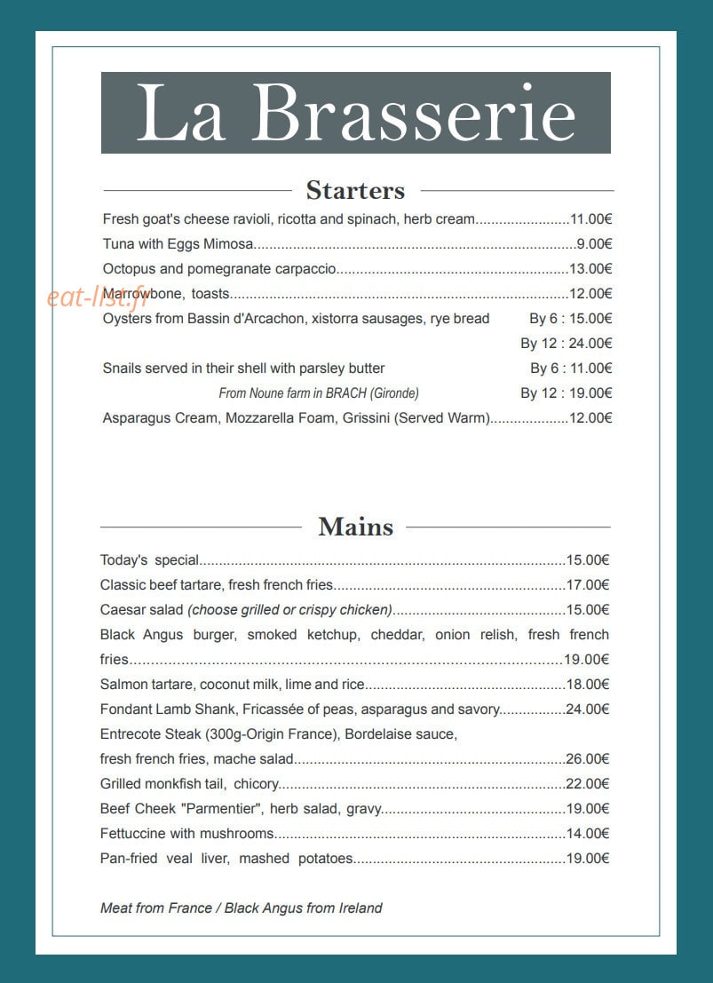 La Brasserie du M — carte page 5
