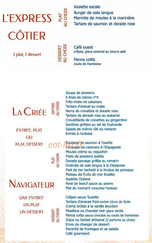 La Criée — carte page 6