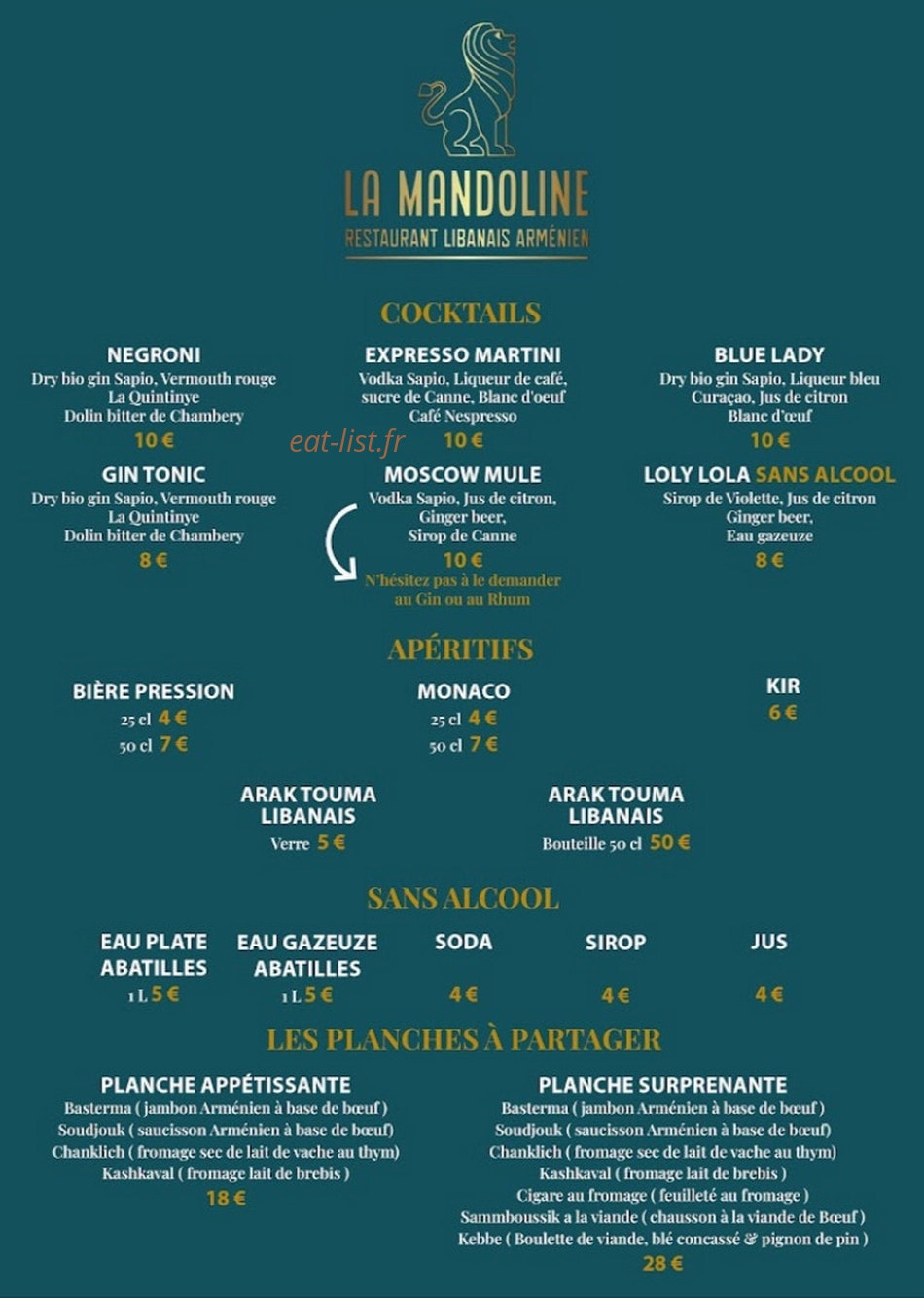La Mandoline — carte page 3