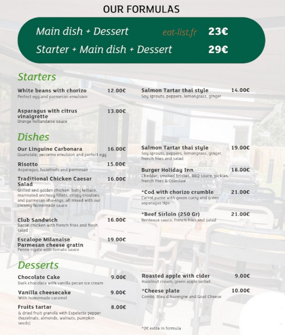 La Table de l'Aéroparc — carte page 2