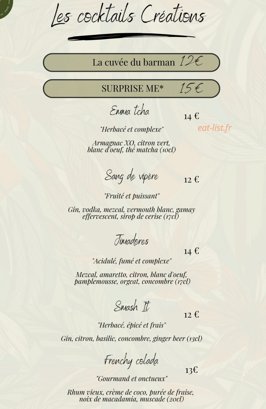 Le Bec Fin — carte page 6