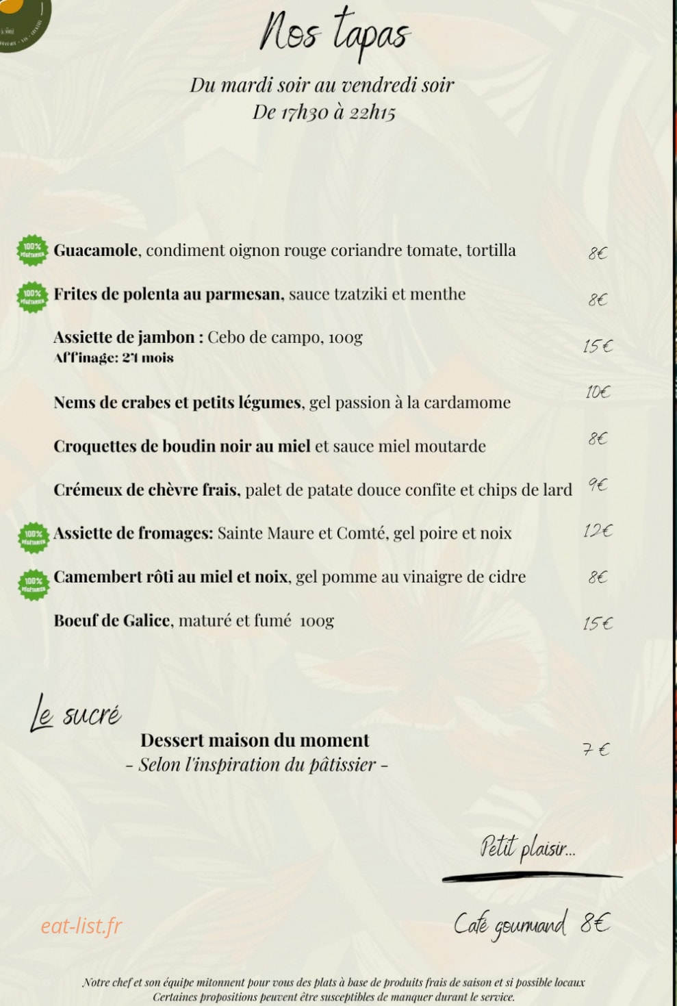 Le Bec Fin — carte page 12