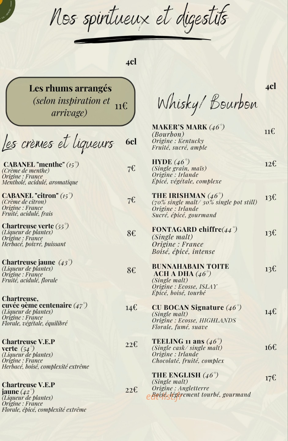 Le Bec Fin — carte page 10