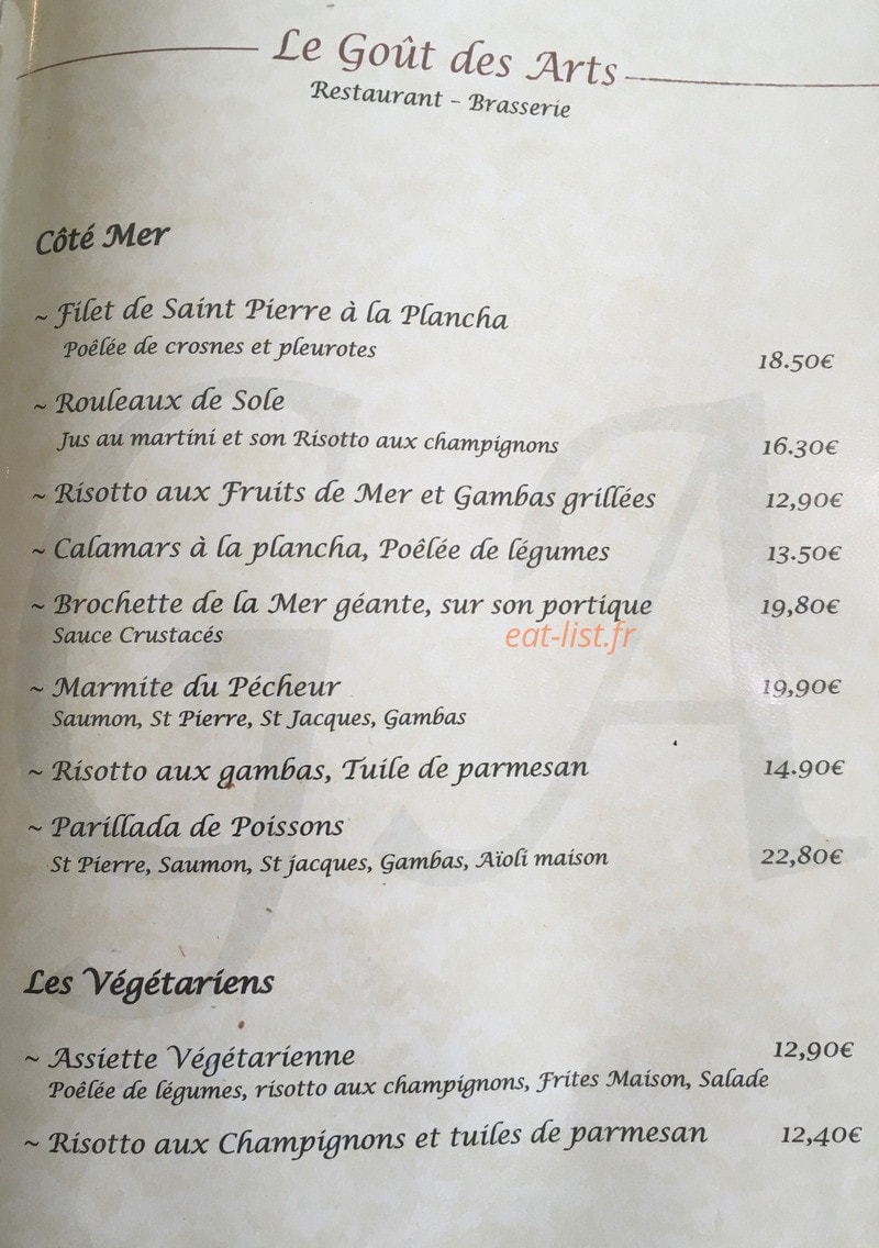 Le gout des arts — carte page 3