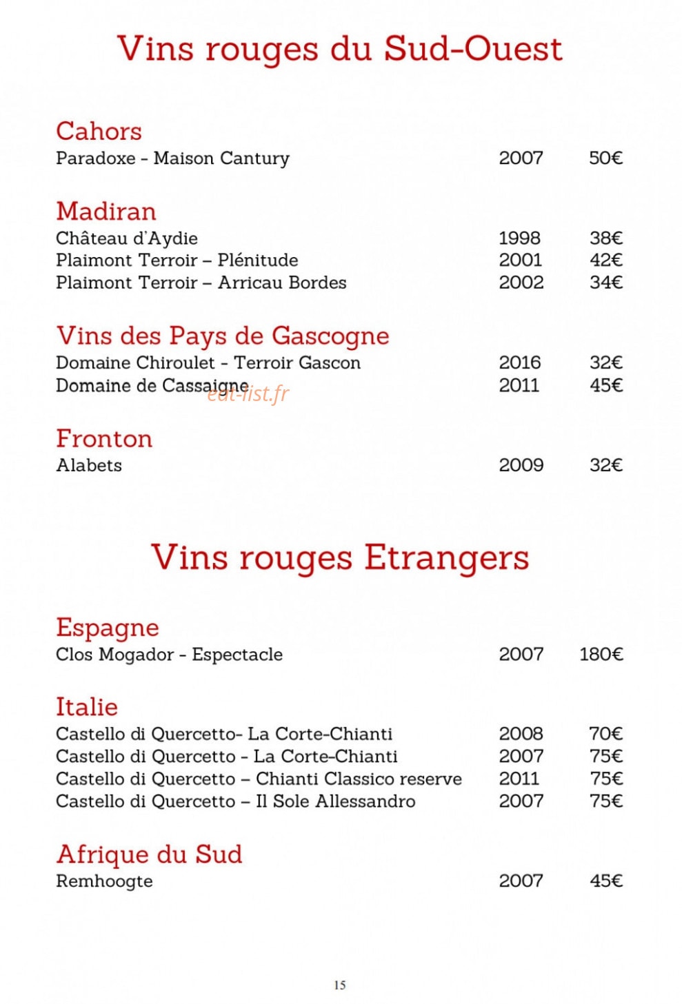 Le Moka — carte page 17