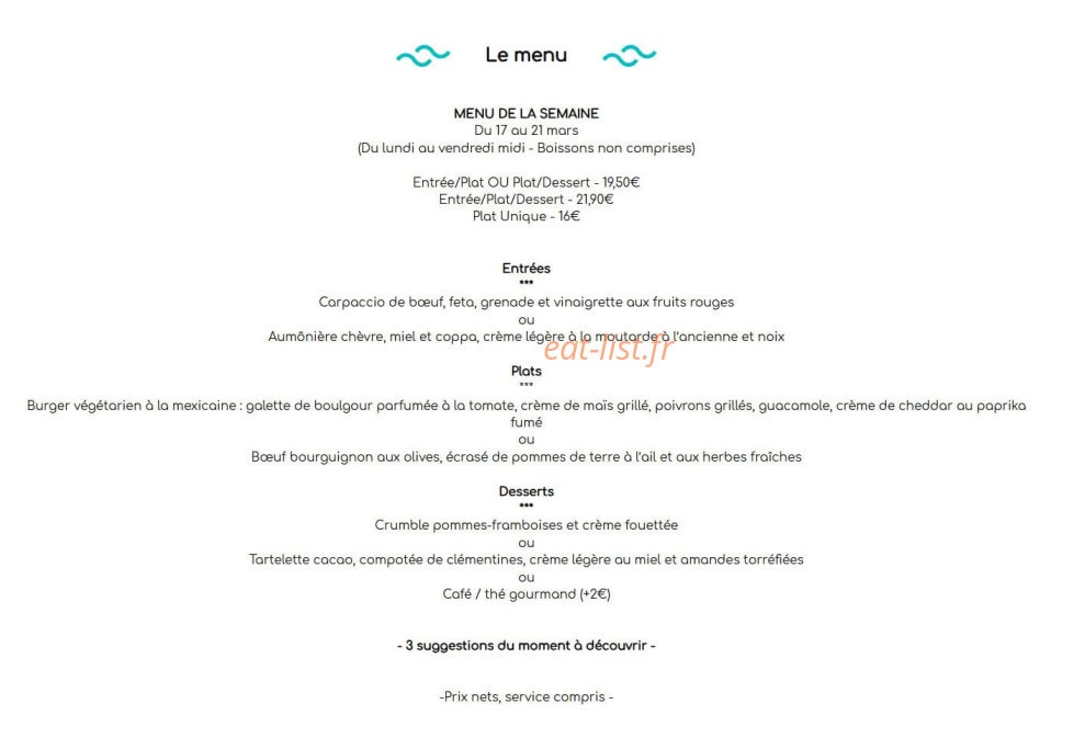 Le Resto - UCPA Aqua Stadium — carte page 1