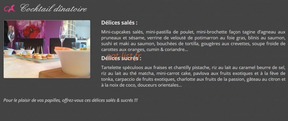 Les Dîners de Najat — carte page 2