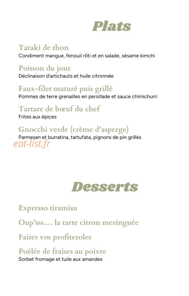 O'Bistroy — carte page 5