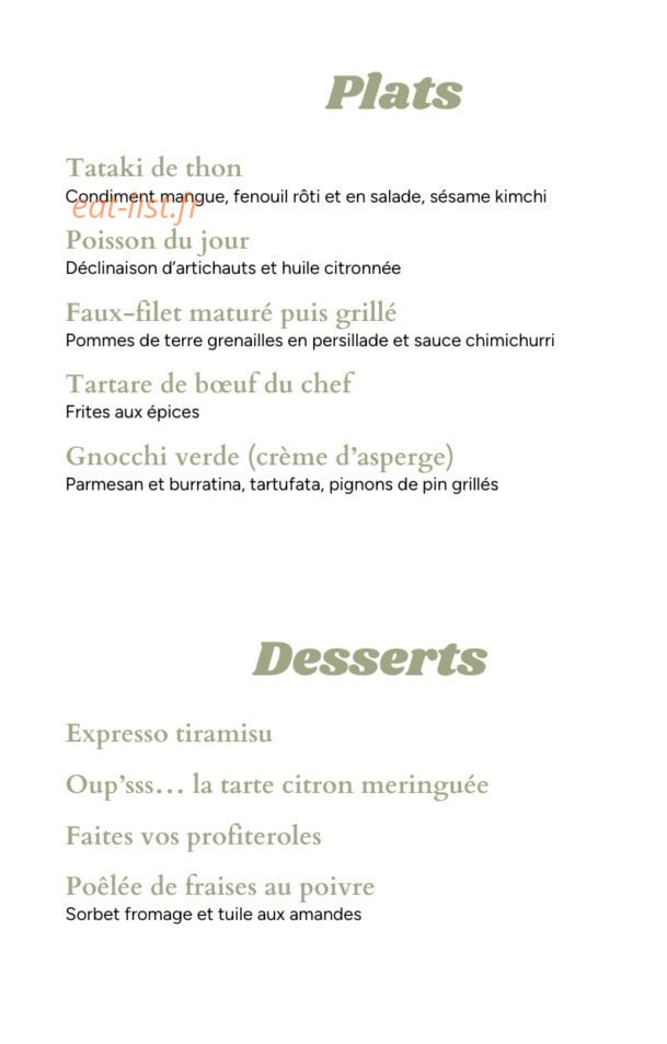 O'Bistroy — carte page 4