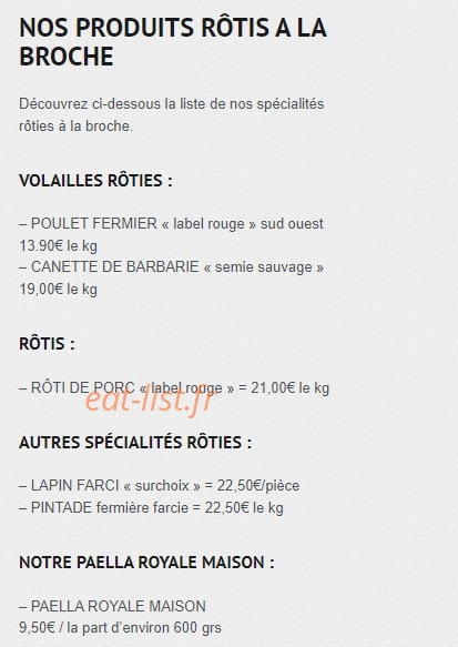 Rotisserie Pedro — carte page 1