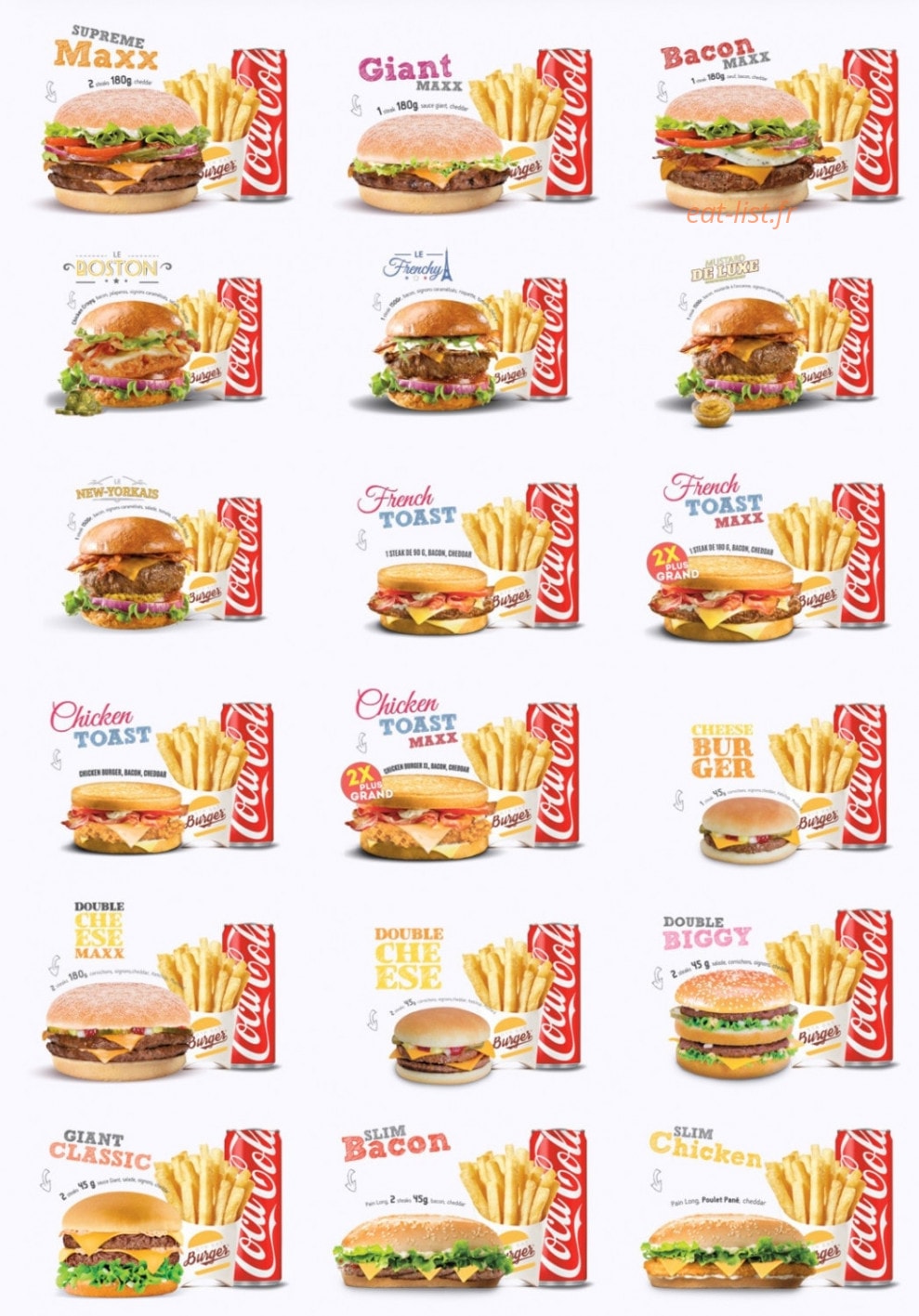 Str'eat Burger — carte page 1
