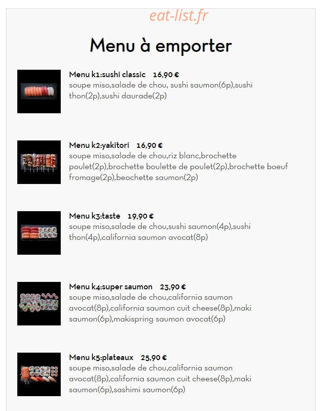 Sushi Kòbbo — carte page 2