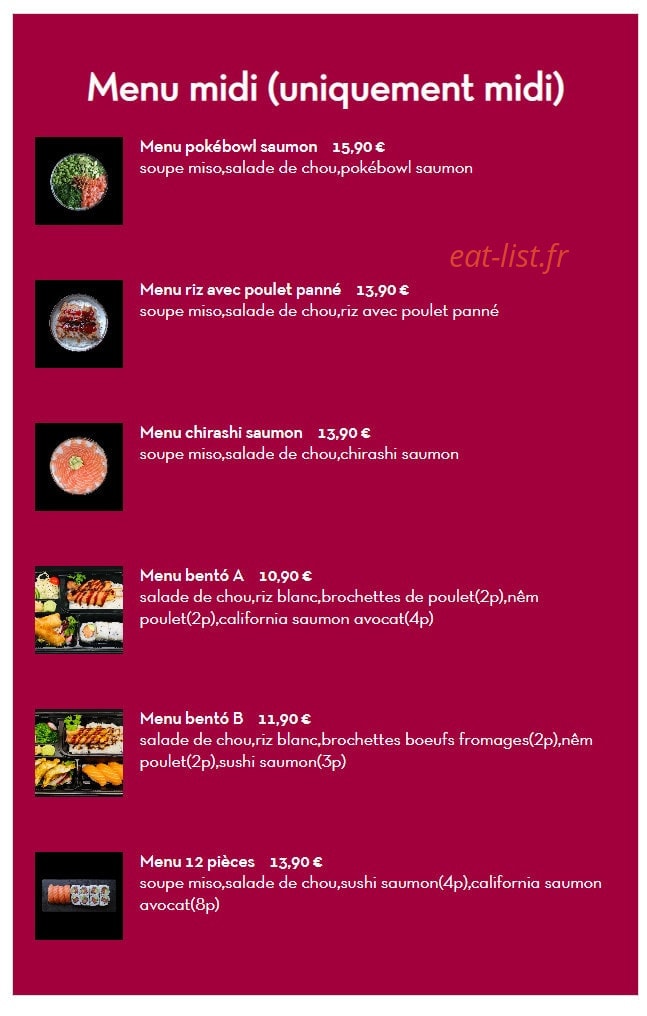 Sushi Kòbbo — carte page 1